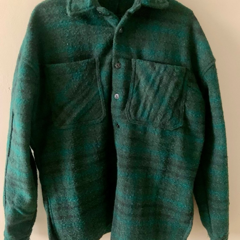 MNML Green and Black Checkered Shirt Jacket